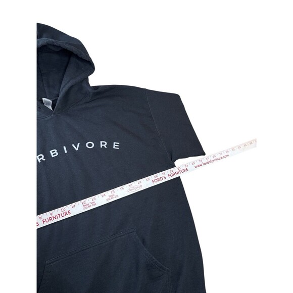 Men’s Black Gildan Hoodie Herbivore Vegan Graphic Large Heavy Blend Vegan - Picture 3 of 8